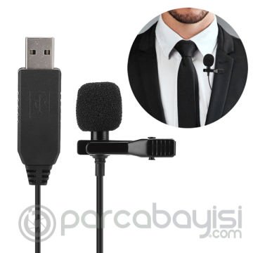 ALLY Usb Kablolu Yaka Mikrofonu Bilgisayar PC Notebook İçin profesyonel Mikrofon