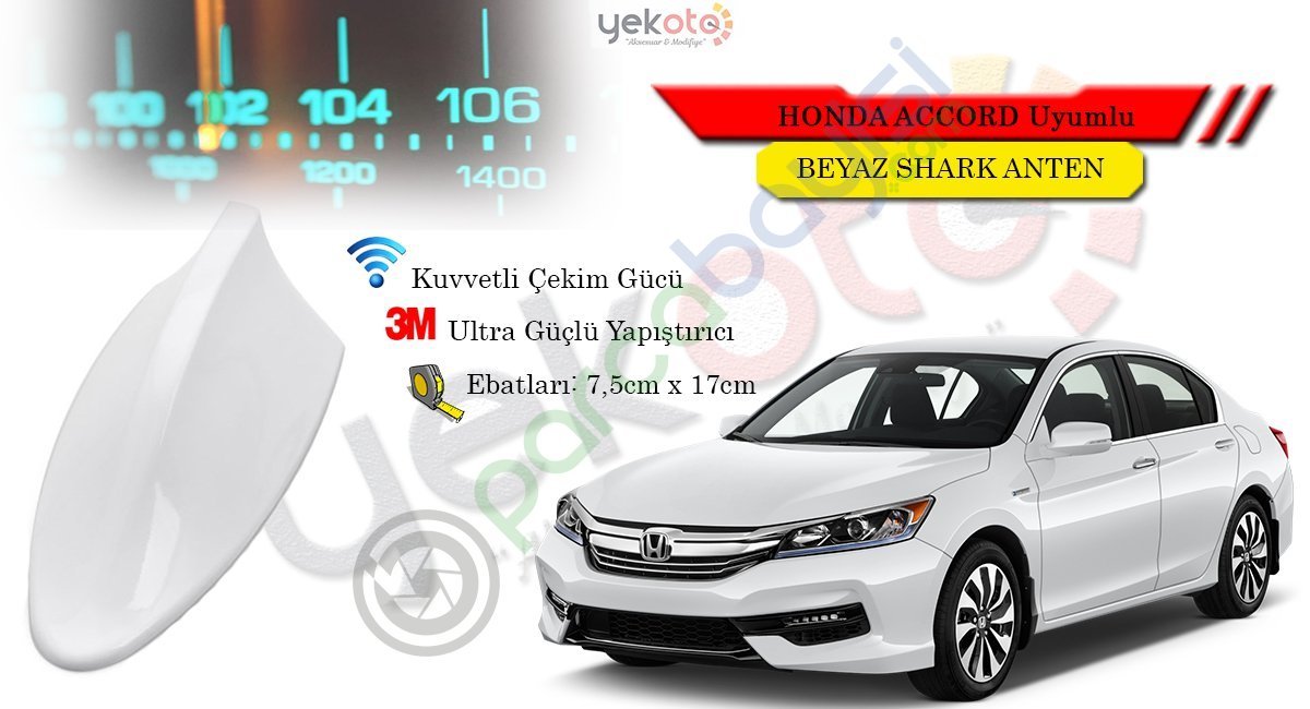 Honda Accord Uyumlu Beyaz Shark Anten Köpek Balığı Anten