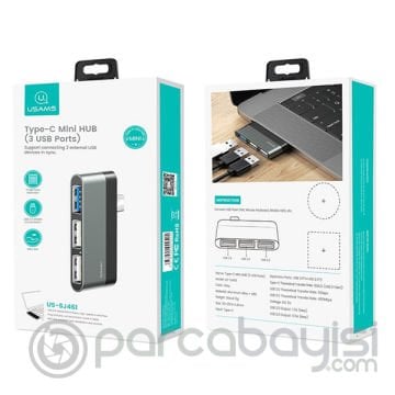 USAMS US-SJ461 Type-C Mini HUB Type-C to 3 USB 3.0 - 2.0 Hub