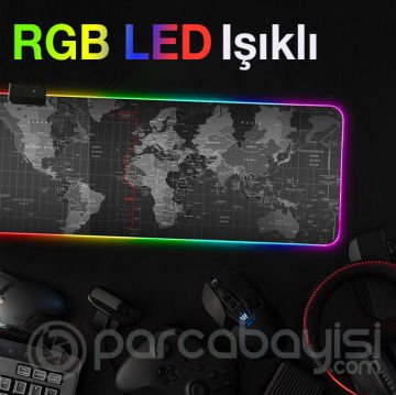 ALLY Dünya Desenli RGB Led Işıklı Oyuncu Mouse Pad 400*900*4MM