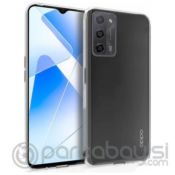 Ally OPPO A55 5G Kılıf Kamera Korumalı Ultra İnce Şeffaf Silikon Kılıf