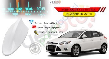 Ford Focus 3 Hb Uyumlu Beyaz Shark Anten Köpek Balığı Anten