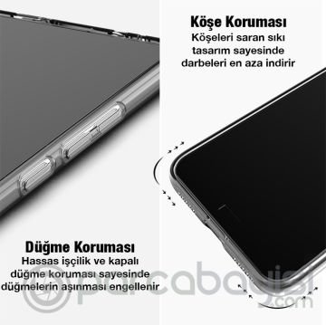 Ally SM Galaxy A23 5G Kılıf Kamera Korumalı Ultra İnce Şeffaf Silikon Kılıf