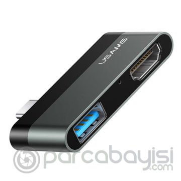 USAMS US-SJ462 USB-C to USB 3.0 - HDMI 1.4  Mini Cevirici Hub