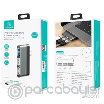 USAMS US-SJ462 USB-C to USB 3.0 - HDMI 1.4  Mini Cevirici Hub