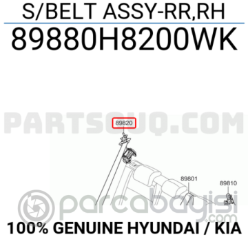 Emniyet Kemeri Arka Sağ Orjinal | 89880H8200Wk