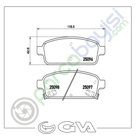 Opel Astra Arka Balata Seti 2012 Sonrası 542039-542040-13300867-Wva25096