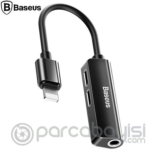 Baseus  L52 3in1 Dual Lightning 3.5mm Kulaklık Dönüştürücü Adeptör