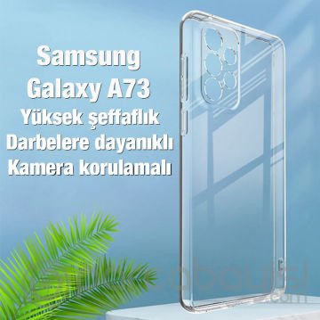 Ally SM Galaxy A73 5G Kılıf Kamera Korumalı Ultra İnce Şeffaf Silikon Kılıf
