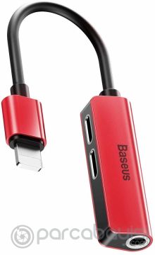 Baseus  L52 3in1 Dual Lightning 3.5mm Kulaklık Dönüştürücü Adeptör