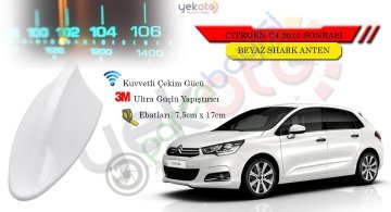 Citroen C4 2010 Sonrası Uyumlu Beyaz Shark Anten Köpek Balığı Anten