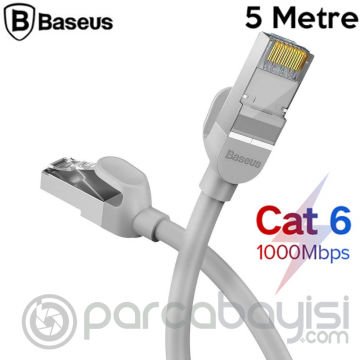 Baseus 1000Mbps Yüksek Hızlı Cat 6 RJ45 Gigabit Ethernet Kablosu 5mt