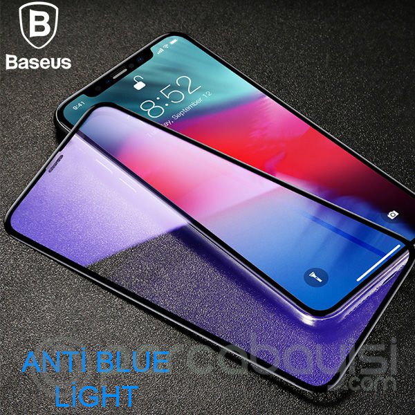 Baseus İphone 11 Pro- X-Xs 0.3mm Rigid Edge Anti Blue Light Kırılmaz Cam Koruyucu