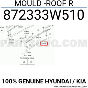 Kia Sportage Tavan Çıtası Arka Sol Orjinal | 872333W510