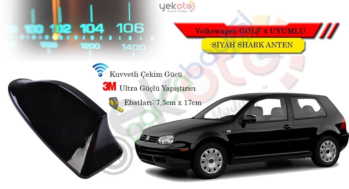 Vw Golf 4 Uyumlu Siyah Shark Anten Köpek Balığı Anten