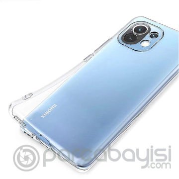 GOR Xiaomi Mi 11 Kılıf Kamera Korumalı Şeffaf Silikon Kılıf
