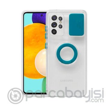 Ally SM Galaxy S21 Ultra S30 Ultra Kılıf Sürgülü Kamera Lens Korumalı Yüzük Standlı Silikon Kılıf