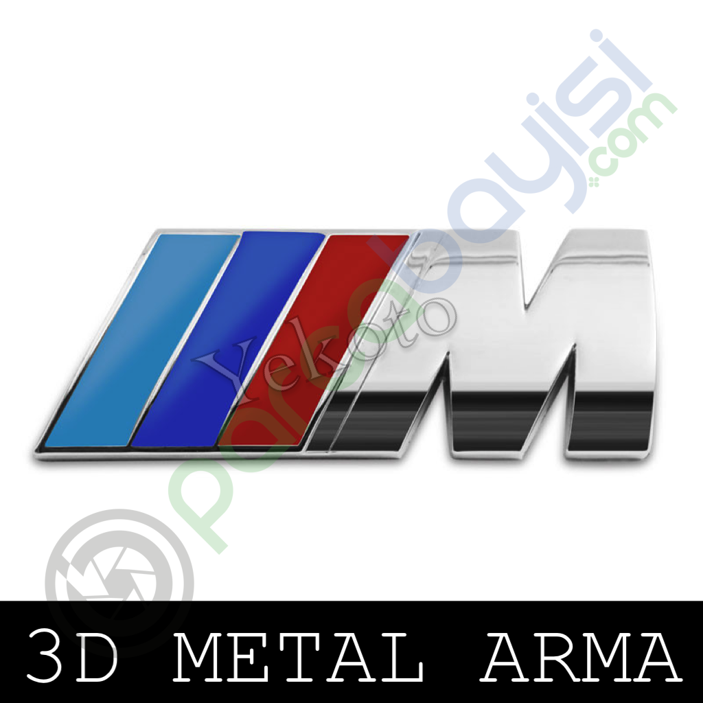 M Metal 3D Amblem Logo Orjinal Style