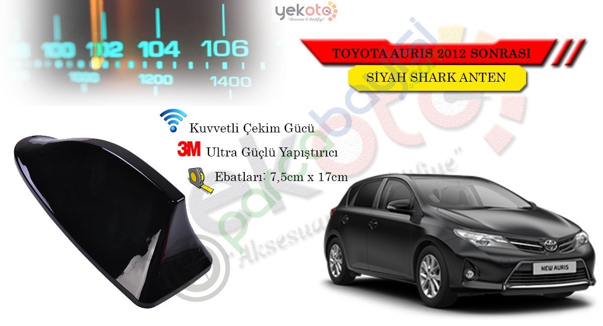 Toyota Auris 2012 Sonrası Uyumlu Siyah Shark Anten Köpek Balığı Anten