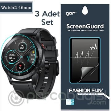 GOR Honor Magic Watch 2 46mm Darbe Emici Ekran Koruyucu 3 Adet Set