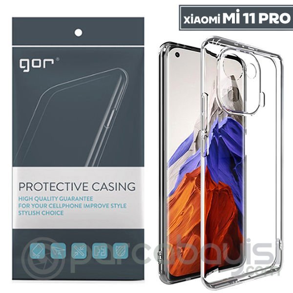 GOR Xiaomi Mi 11 Pro Kılıf Kamera Korumalı Şeffaf Silikon Kılıf