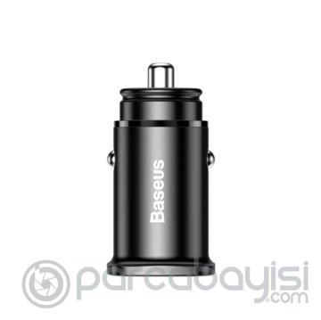 Baseus Square metal A+C 30W PPS Ultra Hızlı Araç Şarj Cihazı (PD3.0、QC4.0+SCP、AFC)