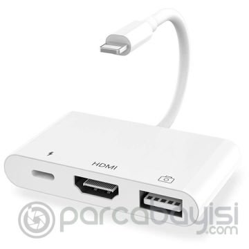 Ally İPhone-Lightning Hdmi Dijital AV Adaptör+ OTG Usb Hub