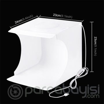 Puluz 23*23cm Katlanabilir Mini Led Işıklı Fotoğraf Studyosu,Çadırı