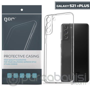 GOR Samsung Galaxy S21+ Plus Kılıf Kamera Korumalı Şeffaf Silikon Kılıf