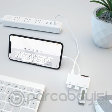 Ally İPhone Lightning To Tf,Sd Card Reader Usb 3.Kamera Adaptörü
