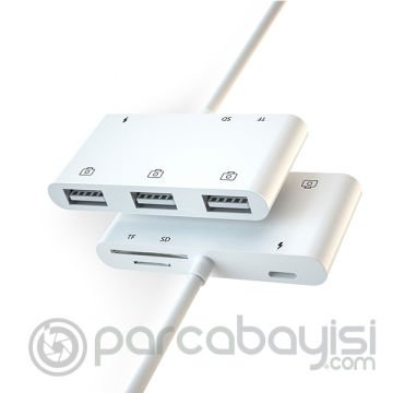 Ally İPhone Lightning To Tf,Sd Card Reader Usb 3.Kamera Adaptörü