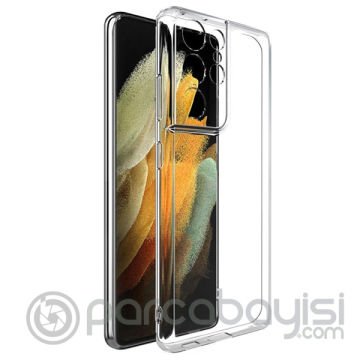 GOR Samsung Galaxy S21 Ultra Kılıf Kamera Korumalı Şeffaf Silikon Kılıf