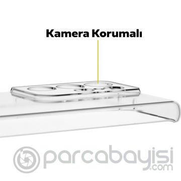 GOR Samsung Galaxy S21 Ultra Kılıf Kamera Korumalı Şeffaf Silikon Kılıf