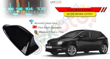 Seat İbiza Uyumlu Siyah Shark Anten Köpek Balığı Anten