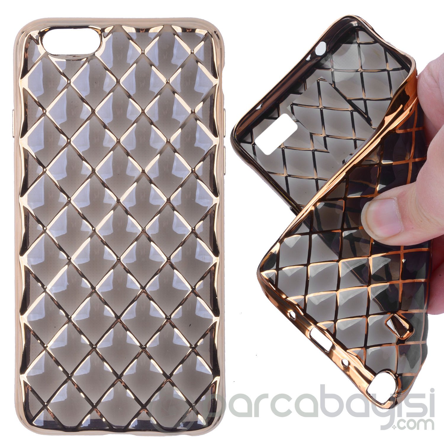 Ally Apple İphone 6,6s Plus Gold Metalik Darbe Emici Silikon Kılıf
