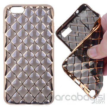 Ally Apple İphone 6,6s Plus Gold Metalik Darbe Emici Silikon Kılıf