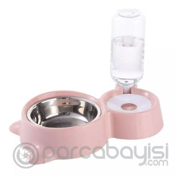 EZERE Kedi ve Köpekler için Otomatik 2 Bölmeli Mama ve Su Kabı