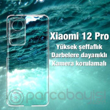 Ally Xiaomi 12 Pro Kılıf Kamera Korumalı Ultra İnce Şeffaf Silikon Kılıf