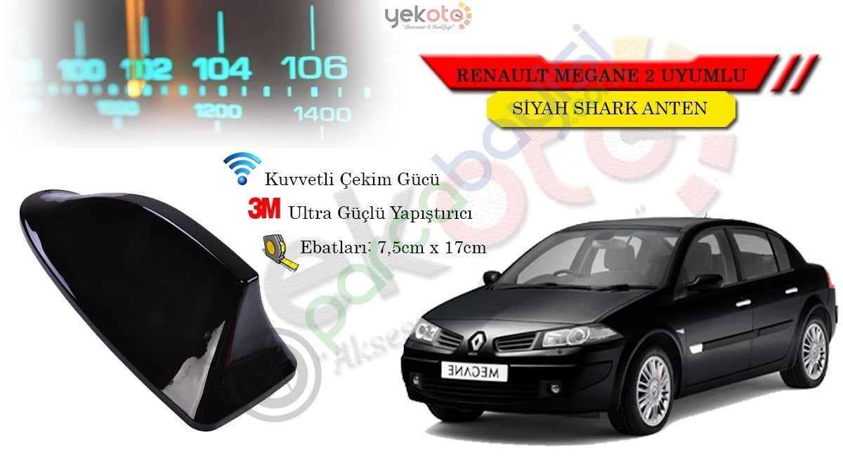 Renault Megane 2 Uyumlu Siyah Shark Anten Köpek Balığı Anten