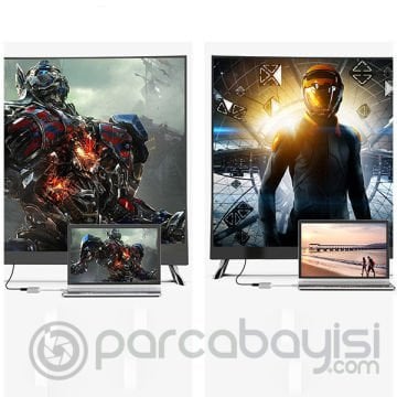 Ally Multiport Usb Type C To HDMİ+VGA HUB Çevirici Adaptör