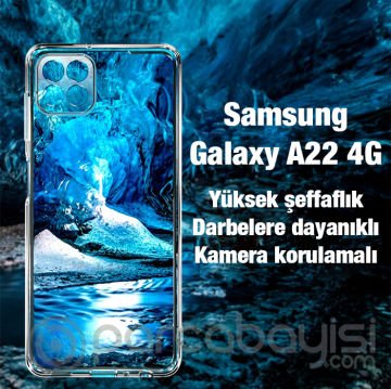 ALLY SM Galaxy A22 4G Kılıf Kamera Korumalı Ultra İnce Şeffaf Silikon Kılıf