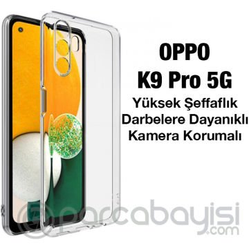 Ally OPPO K9 Pro 5G Kılıf Kamera Korumalı Ultra İnce Şeffaf Silikon Kılıf