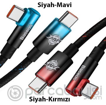 Baseus MVP 2 Elbow 100W Type-C to Type-C Ultra Hızlı Şarj ve Data Kablosu 1m
