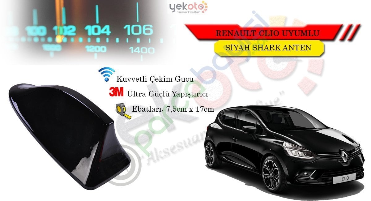 Renault Clıo Uyumlu Siyah Shark Anten Köpek Balığı Anten