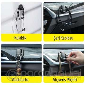 Baseus Beetle Vehicle Hook Çok Amaçlı Araç Askısı ve Eşya Tutucu