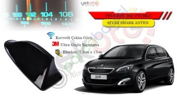 Peugeot 308 Uyumlu Siyah Shark Anten Köpek Balığı Anten