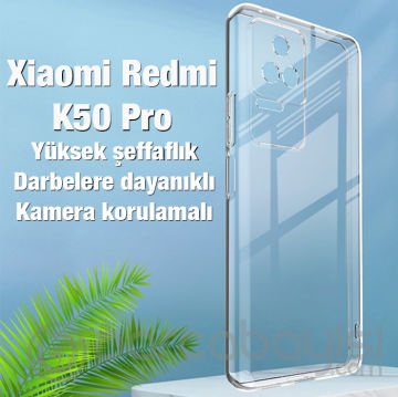 Ally Xiaomi Redmi K50 Pro Kılıf Kamera Korumalı Ultra İnce Şeffaf Silikon Kılıf
