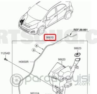 Kia Rio Silecek Su Deposu Orjinal | 986101W510