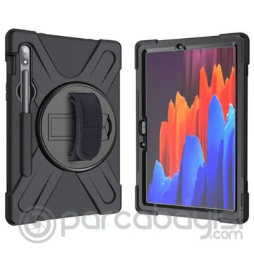 ALLY GALAXY TAB S8 Plus S7 Plus S7 FE T970 T975 T976 Kılıf Shockproof 3 Katmanlı Standlı Zırh Kılıf