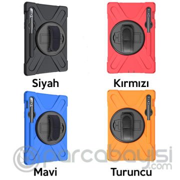 ALLY GALAXY TAB S8 Plus S7 Plus S7 FE T970 T975 T976 Kılıf Shockproof 3 Katmanlı Standlı Zırh Kılıf